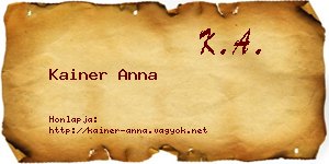 Kainer Anna névjegykártya