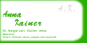 anna kainer business card